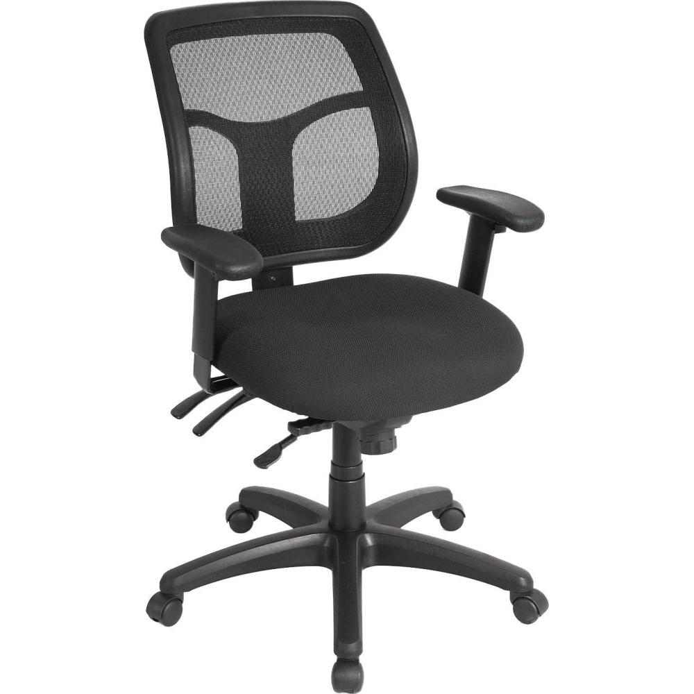 imageEurotech Seating Apollo Multifunction MidBack Ergonomic Office Chair with TEMPUR Cushioned Seat and Mesh Back 360Degree Swivel Executive Task Office Chair BlackOriginal Foam Seat