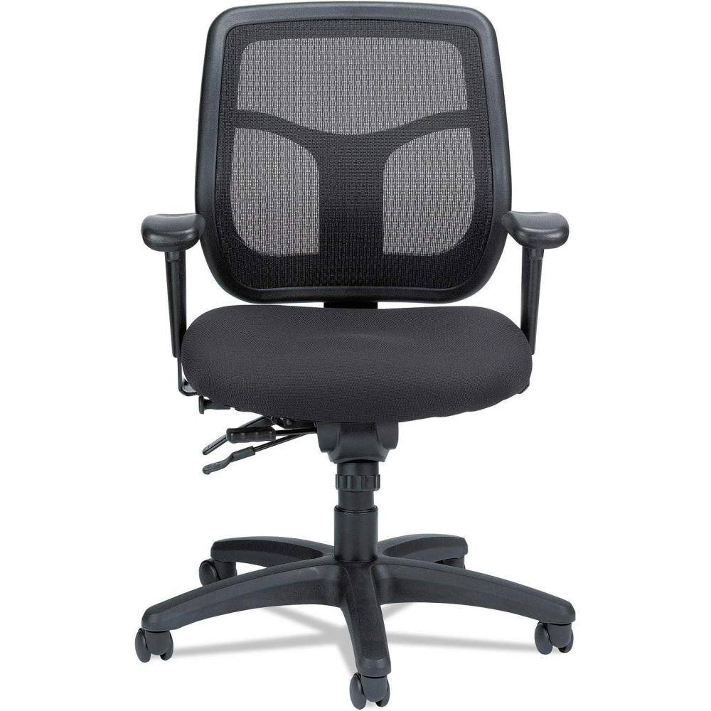 imageEurotech Seating Apollo Multifunction Swivel Ergonomic Office Chair with Seat Slider TEMPUR Cushioned Seat and Mesh Back 360Degree Swivel Executive Task Office Chair BlackOriginal Foam Seat