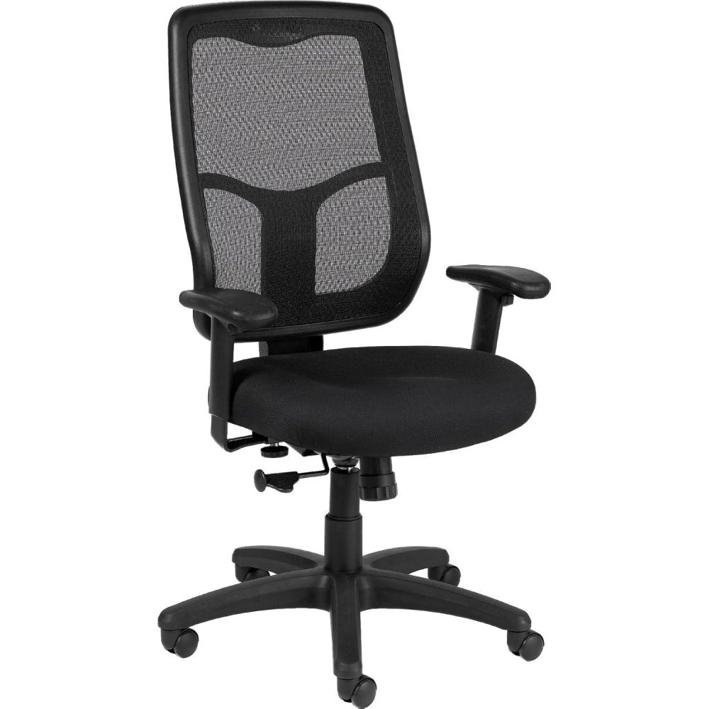 imageEurotech Seating Apollo Synchro Swivel HighBack Ergonomic Office Chair with TEMPUR Cushioned Seat and Mesh Back 360Degree Swivel Executive Task Office Chair BlackOriginal Foam Seat