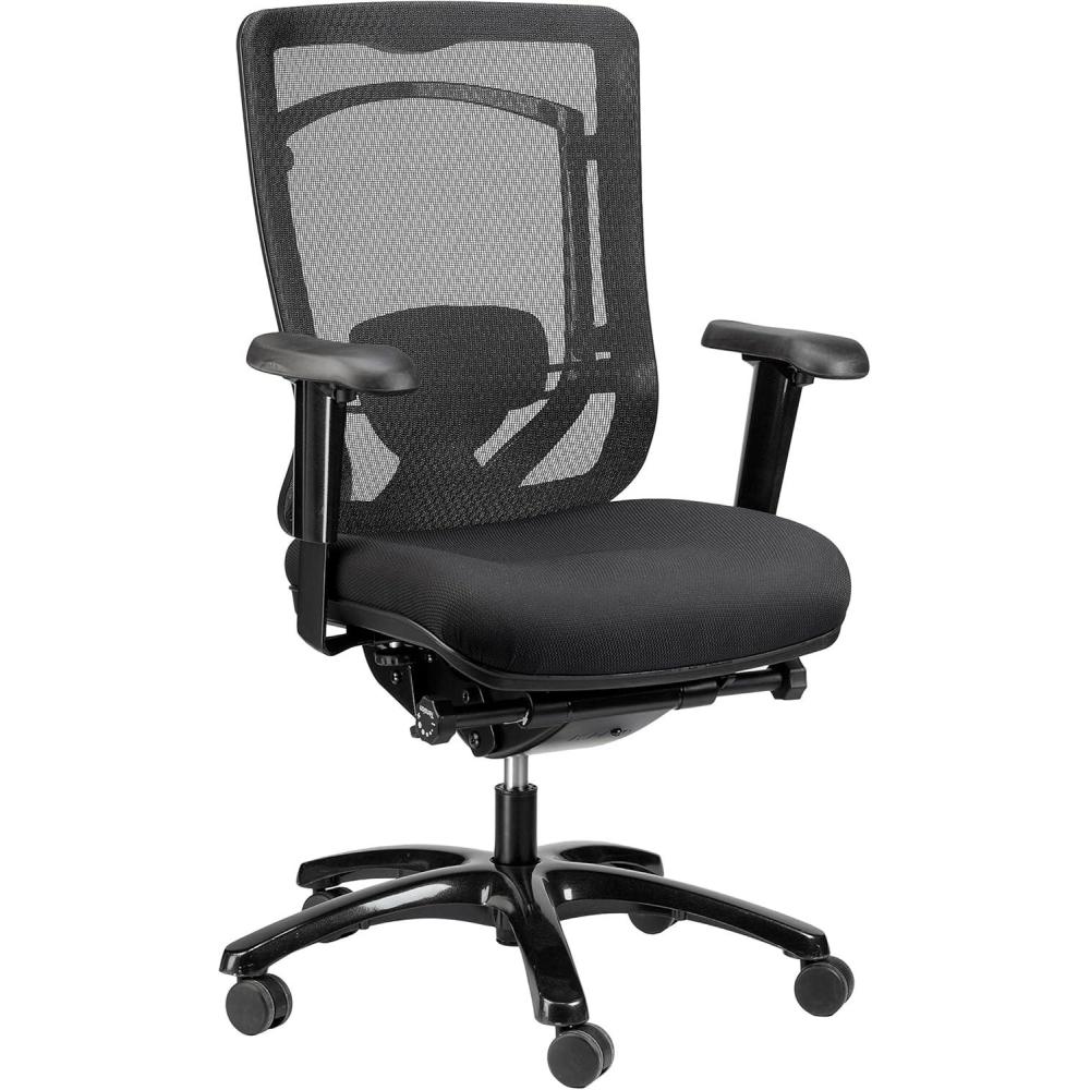 imageEurotech Seating Monterey Swivel Ergonomic Office Chair with TEMPUR Cushioned Seat Mesh Back and Synchro Tilt 360Degree Swivel Executive Task Office Chair BlackOriginal Foam Seat