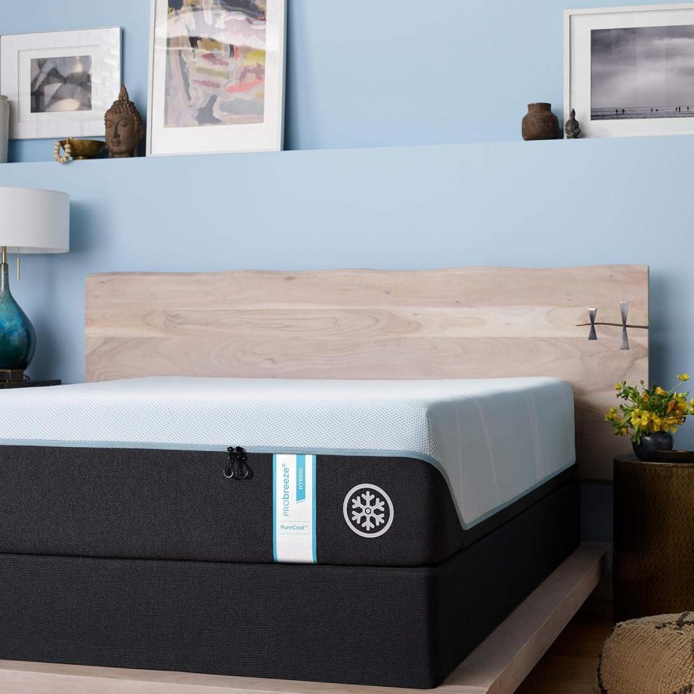 imageTEMPURPRObreeze Medium Hybrid Mattress Queen 12 inch Memory Foam Hybrid