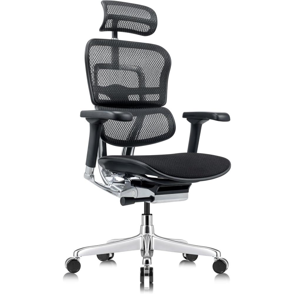 imageTempurPedic Ergohuman GEN2 Hi Back Ergonomic Office Chair Seat SynchroTilt Adjustable Headrest Arm Height Adjustment BlackBlack