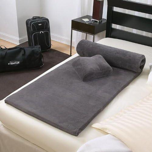 imageTempurPedic SetIncludes Travel Size TEMPURNeck Pillow Mattress Overlay and Carry Bag GrayNeck Pillow