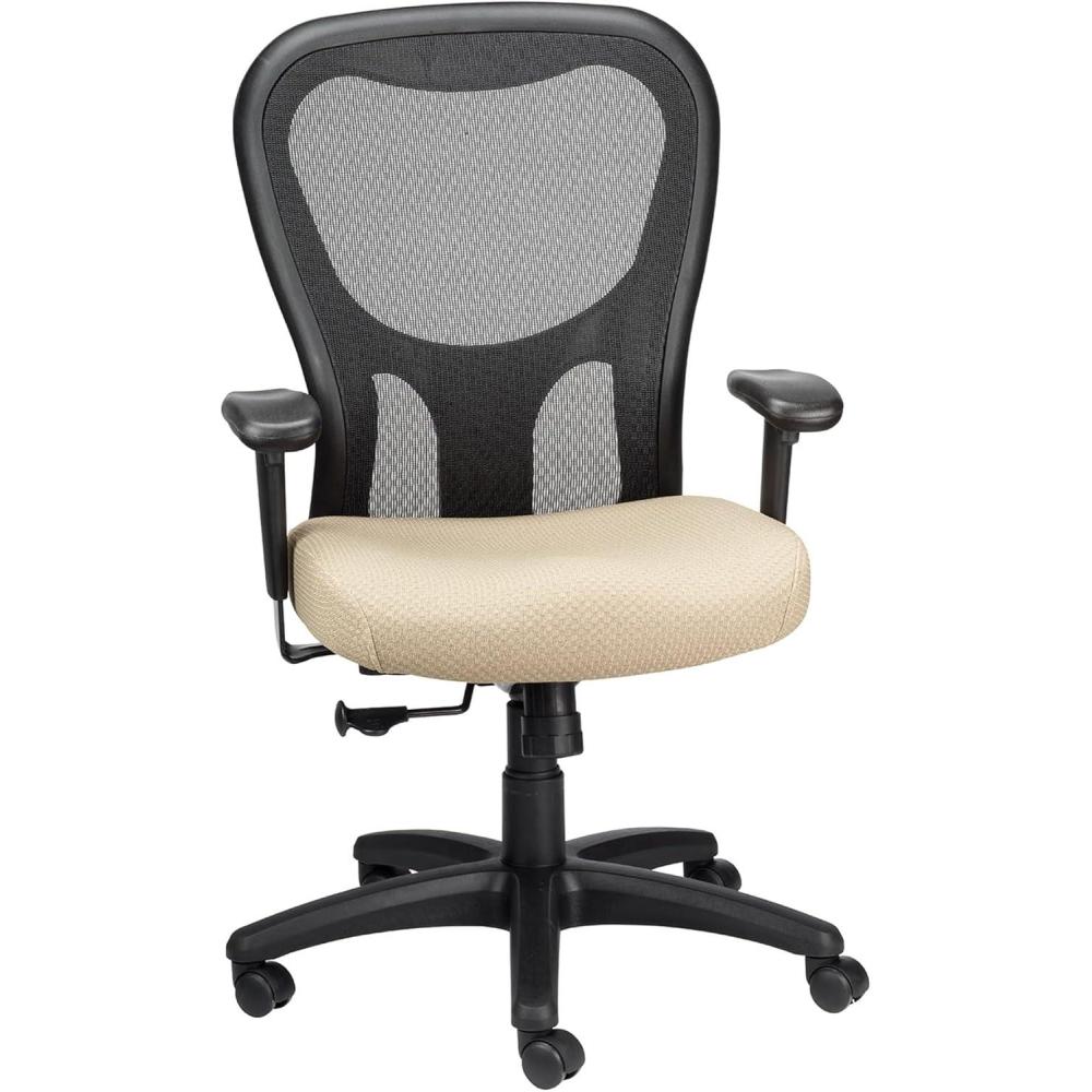 imageTempurPedic TP9000C Mesh Swivel Task Chair with Tempur Material Cooling Gel Layer Adjustable Armrests and Lumbar Support OliveBeige