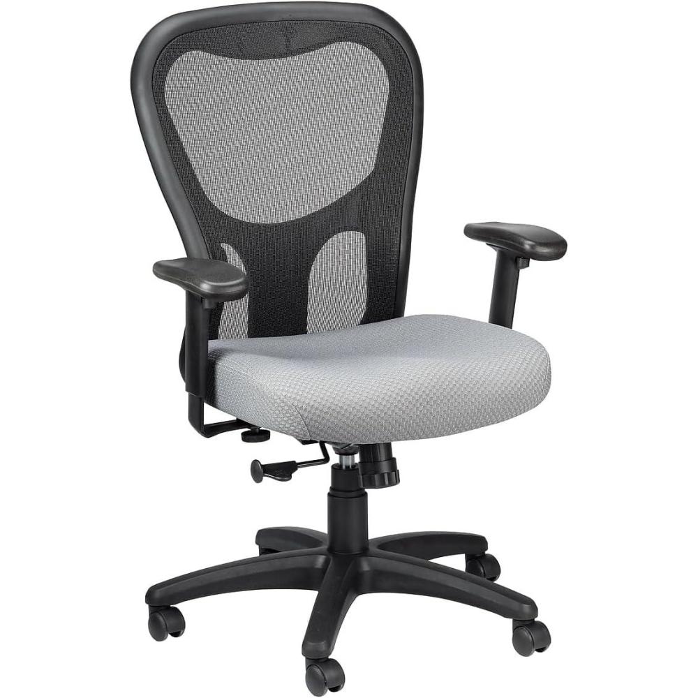 imageTempurPedic TP9000C Mesh Swivel Task Chair with Tempur Material Cooling Gel Layer Adjustable Armrests and Lumbar Support OliveGrey