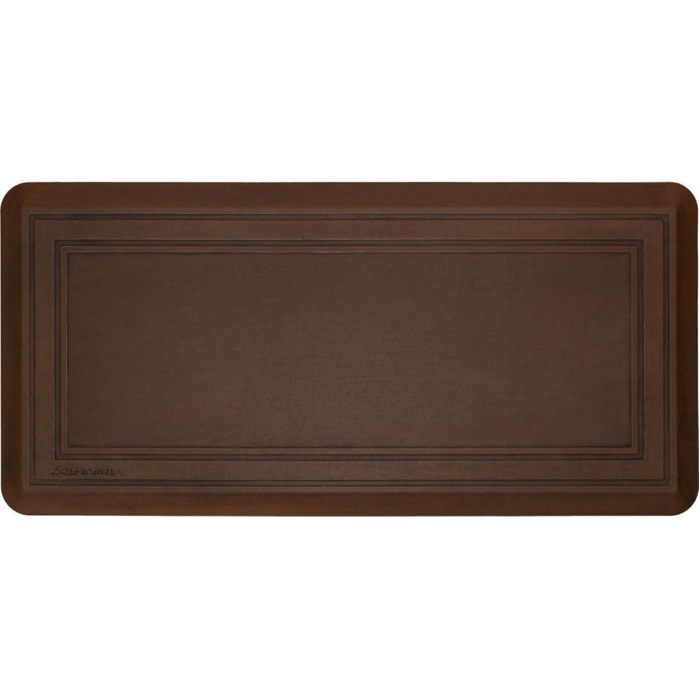 imageTempurPedic Ultra Comfort AntiFatigue Frame Pewter 1 8quot x 3 6quot Kitchen Floor Mat Cushioned Ergonomic Standing Desk Mat Waterproof NonSkid FoamFrame Dark Brown