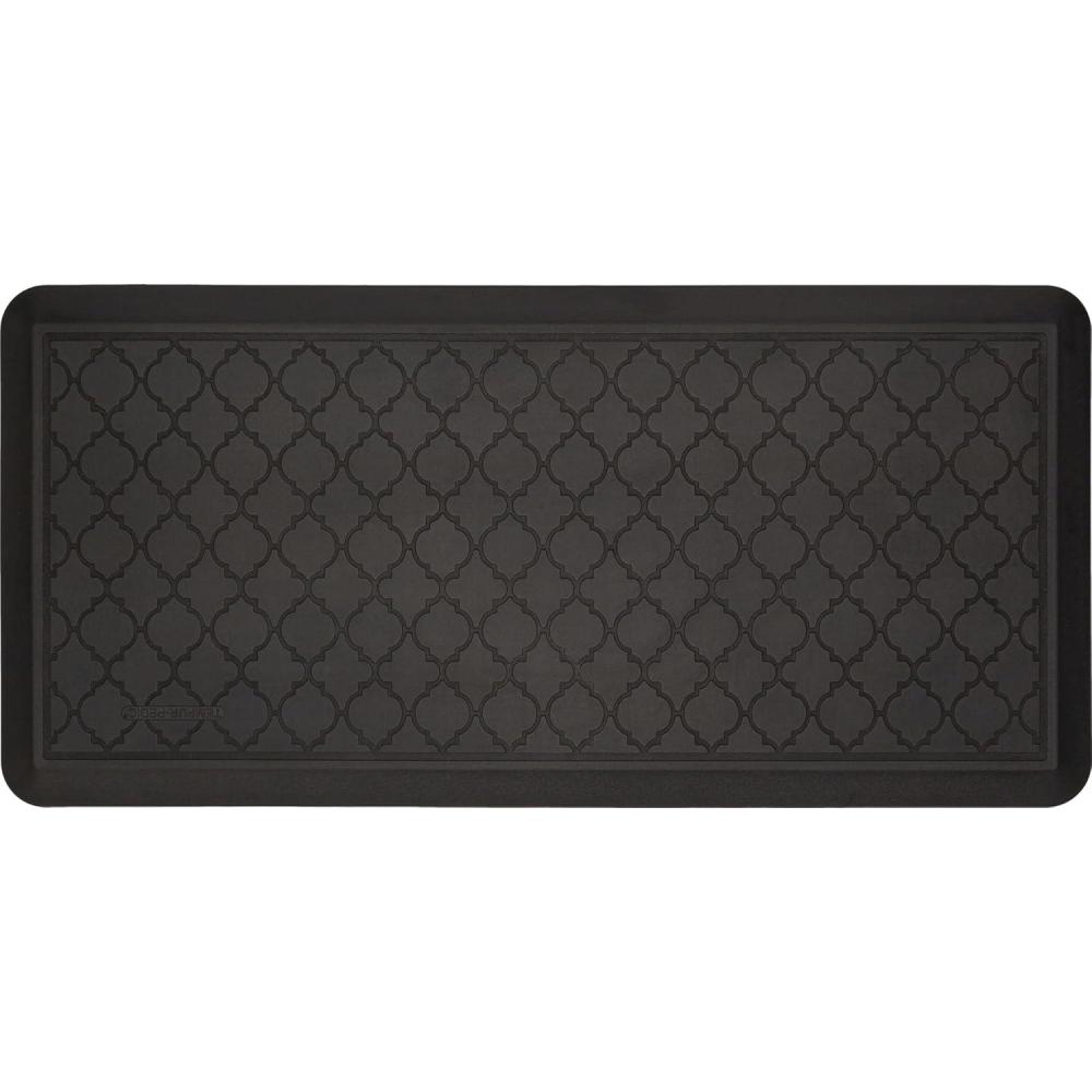 imageTempurPedic Ultra Comfort AntiFatigue Frame Pewter 1 8quot x 3 6quot Kitchen Floor Mat Cushioned Ergonomic Standing Desk Mat Waterproof NonSkid FoamLattice Black