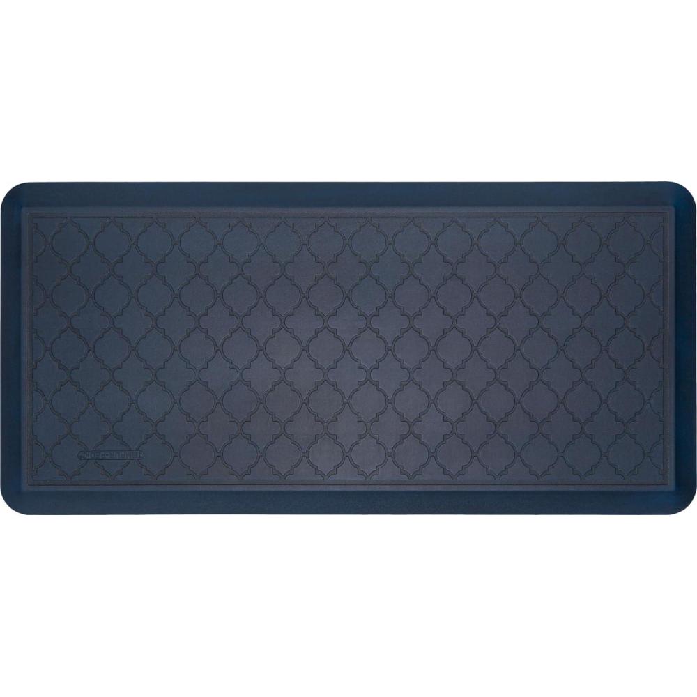 imageTempurPedic Ultra Comfort AntiFatigue Frame Pewter 1 8quot x 3 6quot Kitchen Floor Mat Cushioned Ergonomic Standing Desk Mat Waterproof NonSkid FoamLattice Denim Blue