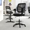 Eurotech Seating Apollo Ergonomic Office Drafting Stool with TEMPUR® Cushioned Seat, Mesh Back, and Foot Ring, Swivel Executive Task Office Chair, Black (with TEMPUR-Material)(Original Foam Seat)