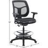 Eurotech Seating Apollo Ergonomic Office Drafting Stool with TEMPUR® Cushioned Seat, Mesh Back, and Foot Ring, Swivel Executive Task Office Chair, Black (with TEMPUR-Material)(Original Foam Seat)