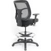 Eurotech Seating Apollo Ergonomic Office Drafting Stool with TEMPUR® Cushioned Seat, Mesh Back, and Foot Ring, Swivel Executive Task Office Chair, Black (with TEMPUR-Material)(Upgraded Seat with Authentic TEMPUR-Material)