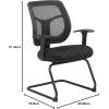 Eurotech Seating Apollo Ergonomic Office Guest Chair with TEMPUR® Cushioned Seat and Mesh Back, Modern Fabric Upholstered Lobby Chair for Waiting Rooms and Offices, Black(Original Foam Seat)