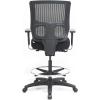 Eurotech Seating Apollo II Extended Height Ergonomic Office Drafting Stool with TEMPUR® Cushioned Seat, Mesh Back, and Foot Ring, Swivel Executive Task Office Chair, Black(Original Foam Seat)
