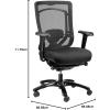 Eurotech Seating Monterey Swivel Ergonomic Office Chair with TEMPUR® Cushioned Seat, Mesh Back, and Synchro Tilt, 360-Degree Swivel Executive Task Office Chair, Black(Original Foam Seat)