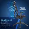 Tempur-Pedic Blaze Auto-Adaptive Ergonomic Gaming Chair with Lumbar Support and 3D Armrest Adjustment, Cooling Racing Style Gaming Chair, Blue(Blue)