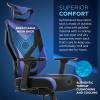 Tempur-Pedic Blaze Auto-Adaptive Ergonomic Gaming Chair with Lumbar Support and 3D Armrest Adjustment, Cooling Racing Style Gaming Chair, Blue(Blue)