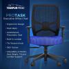 Tempur-Pedic ProTask Executive Task Office Chair with Mesh Back and Built-in Lumbar Support, Height-Adjustable Ergonomic Mesh Office Desk Chair, Grey(Blue)