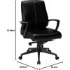 Tempur-Pedic TP300 High-Back Ergonomic Leather Swivel Office Chair, Adjustable Tilt & Height, Black(Mid Back)