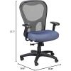 Tempur-Pedic TP9000C Mesh Swivel Task Chair with Tempur Material, Cooling Gel Layer, Adjustable Armrests, and Lumbar Support, Olive(Navy)