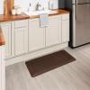Tempur-Pedic Ultra Comfort Anti-Fatigue Frame Pewter 1′ 8″ x 3′ 6″ Kitchen Floor Mat Cushioned Ergonomic Standing Desk Mat Waterproof Non-Skid Foam(Frame Dark Brown)