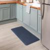 Tempur-Pedic Ultra Comfort Anti-Fatigue Frame Pewter 1′ 8″ x 3′ 6″ Kitchen Floor Mat Cushioned Ergonomic Standing Desk Mat Waterproof Non-Skid Foam(Lattice Denim Blue)