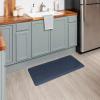 Tempur-Pedic Ultra Comfort Anti-Fatigue Frame Pewter 1′ 8″ x 3′ 6″ Kitchen Floor Mat Cushioned Ergonomic Standing Desk Mat Waterproof Non-Skid Foam(Lattice Denim Blue)