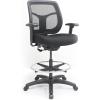 Eurotech Seating Apollo Ergonomic Office Drafting Stool with TEMPUR® Cushioned Seat, Mesh Back, and Foot Ring, Swivel Executive Task Office Chair, Black (with TEMPUR-Material)(Upgraded Seat with Authentic TEMPUR-Material)