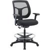 Eurotech Seating Apollo Ergonomic Office Drafting Stool with TEMPUR® Cushioned Seat, Mesh Back, and Foot Ring, Swivel Executive Task Office Chair, Black (with TEMPUR-Material)(Original Foam Seat)