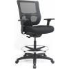Eurotech Seating Apollo II Extended Height Ergonomic Office Drafting Stool with TEMPUR® Cushioned Seat, Mesh Back, and Foot Ring, Swivel Executive Task Office Chair, Black(Original Foam Seat)