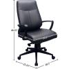 Tempur-Pedic TP300 High-Back Ergonomic Leather Swivel Office Chair, Adjustable Tilt & Height, Black(High Back)