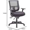 Eurotech Seating Apollo II Multifunction Mid-Back Swivel Ergonomic Office Chair with TEMPUR® Cushioned Seat and Mesh Back, 360-Degree Swivel Executive Task Office Chair, Black(Original Foam Seat)