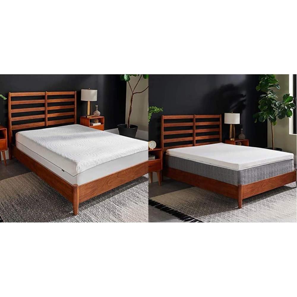 imageTempurPedic Protect Waterproof Mattress Protector and TEMPURAdapt Supreme 3quot Memory Foam Mattress Topper Bundle Queen White