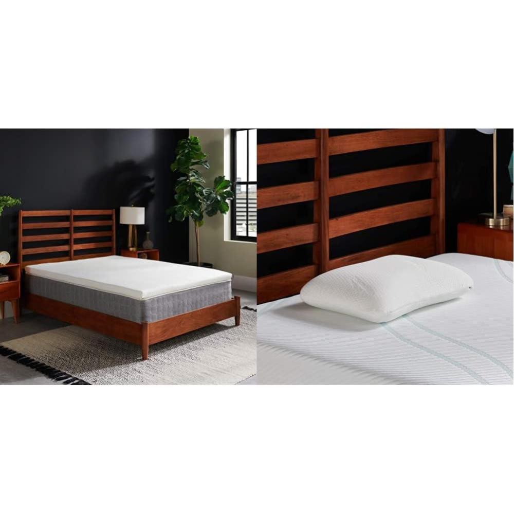 imageTempurPedic TEMPURAdapt  Cooling 3Inch King Mattress Topper and Symphony Pillow Luxury Soft Feel Standard White