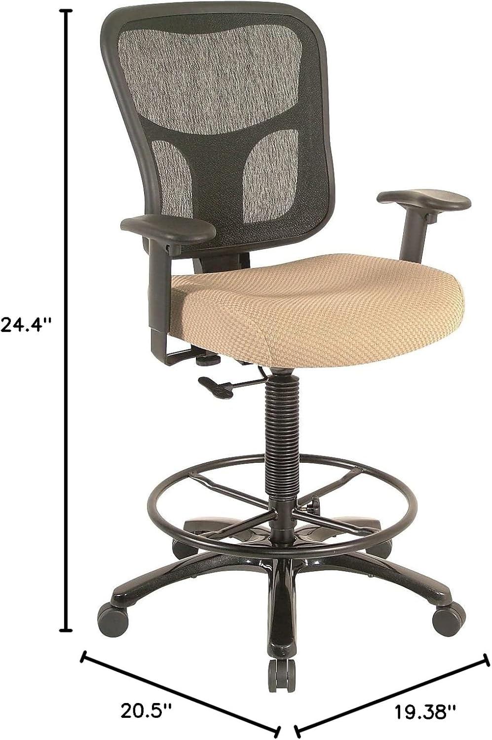 image:imageTempurPedic Tp8200 Ergonomic Fabric MidBack Drafting Stool Beige Tp8200BeigeBeige