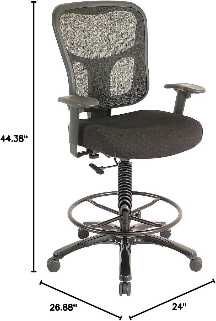 image:imageTempurPedic Tp8200 Ergonomic Fabric MidBack Drafting Stool Beige Tp8200BeigeBlack