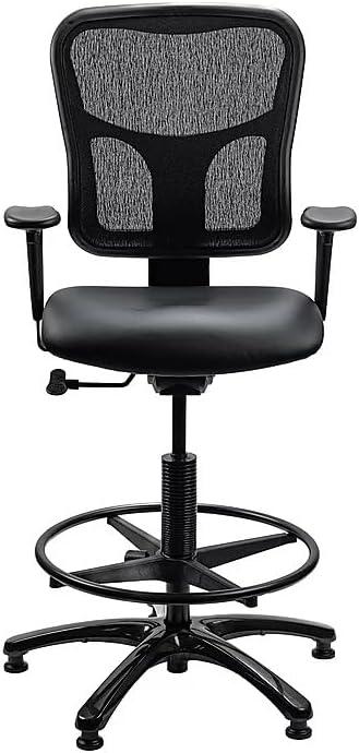 image:imageTempurPedic Tp8200 Ergonomic Fabric MidBack Drafting Stool Beige Tp8200BeigeBlack Vinyl