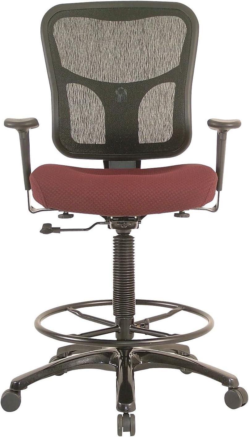 image:imageTempurPedic Tp8200 Ergonomic Fabric MidBack Drafting Stool Beige Tp8200BeigeBurgundy