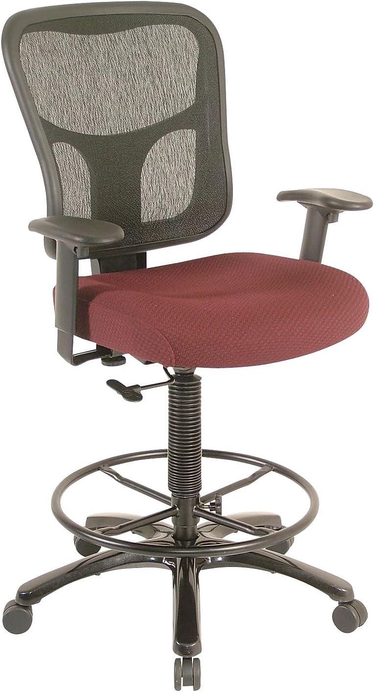 image:imageTempurPedic Tp8200 Ergonomic Fabric MidBack Drafting Stool Beige Tp8200BeigeBurgundy