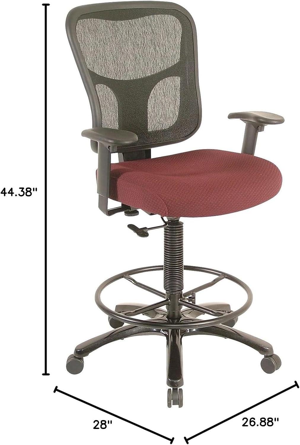 image:imageTempurPedic Tp8200 Ergonomic Fabric MidBack Drafting Stool Beige Tp8200BeigeBurgundy