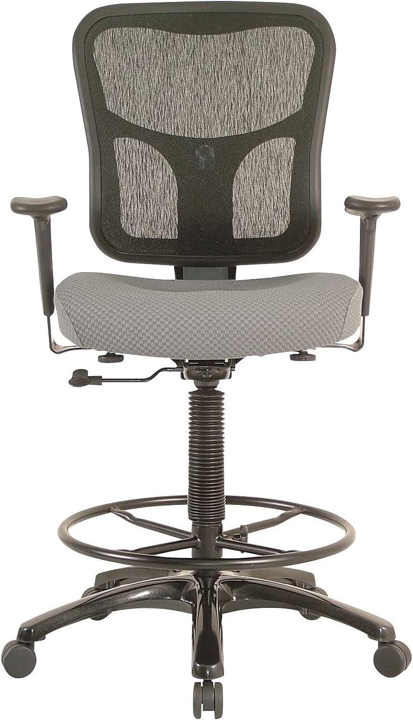 image:imageTempurPedic Tp8200 Ergonomic Fabric MidBack Drafting Stool Beige Tp8200BeigeGrey