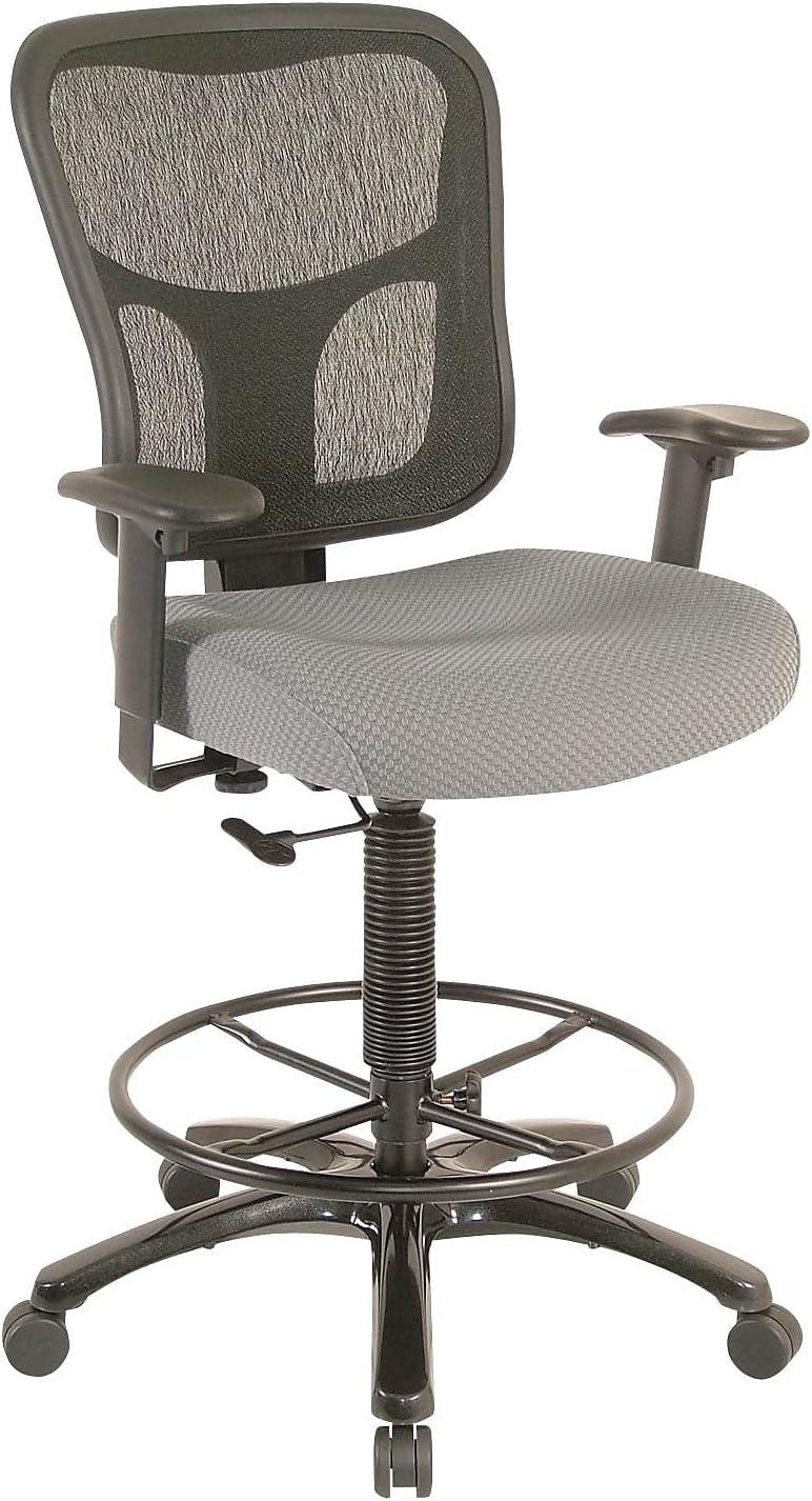 image:imageTempurPedic Tp8200 Ergonomic Fabric MidBack Drafting Stool Beige Tp8200BeigeGrey
