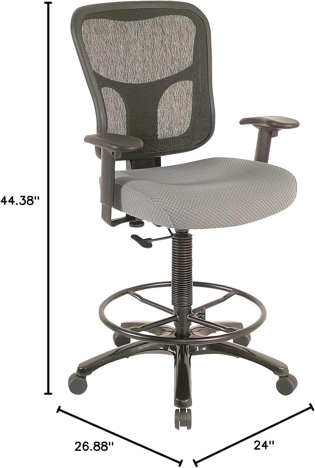 image:imageTempurPedic Tp8200 Ergonomic Fabric MidBack Drafting Stool Beige Tp8200BeigeGrey