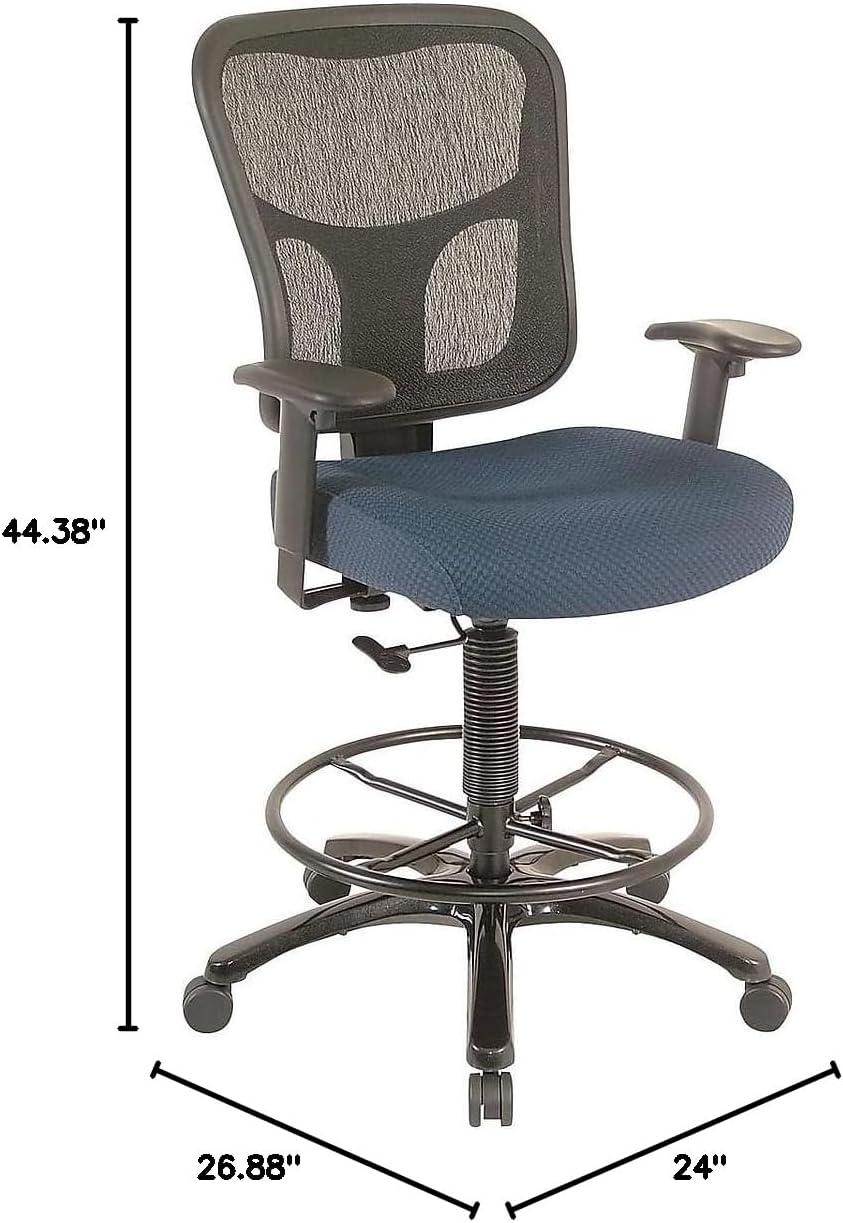 image:imageTempurPedic Tp8200 Ergonomic Fabric MidBack Drafting Stool Beige Tp8200BeigeNavy