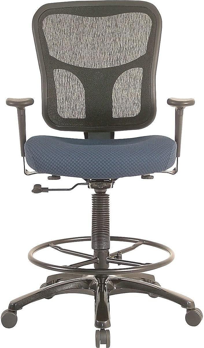 image:imageTempurPedic Tp8200 Ergonomic Fabric MidBack Drafting Stool Beige Tp8200BeigeNavy