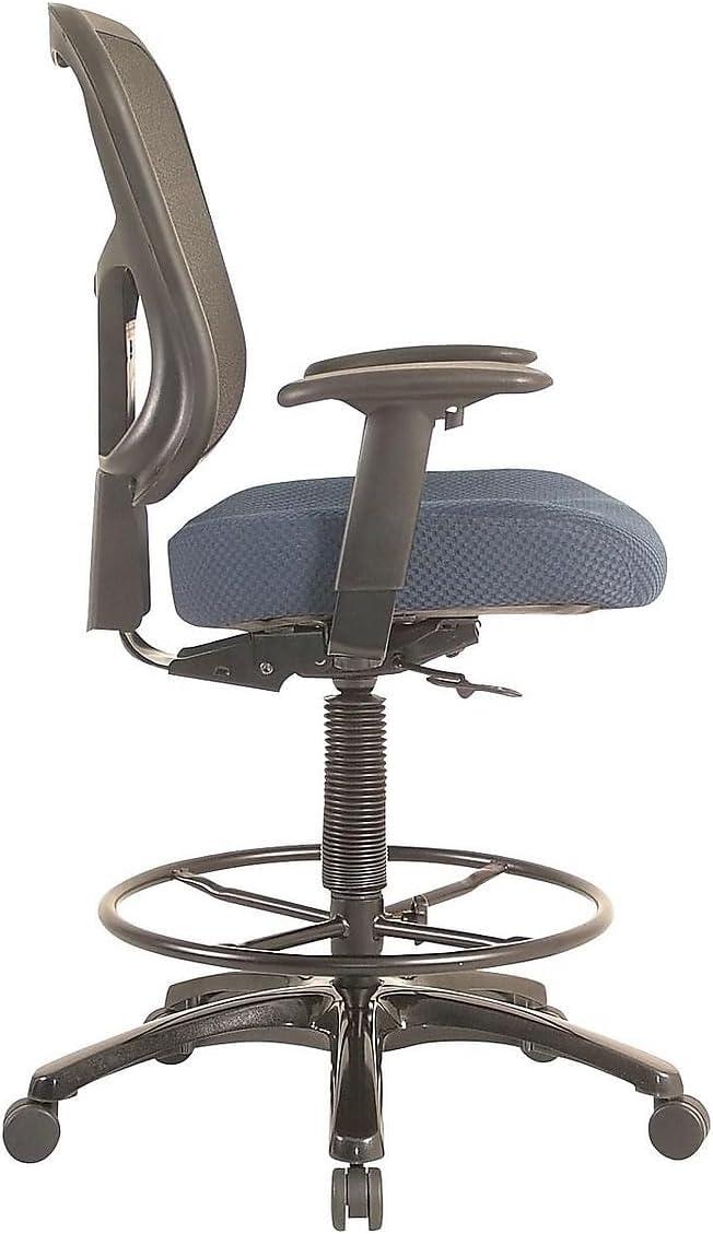 image:imageTempurPedic Tp8200 Ergonomic Fabric MidBack Drafting Stool Beige Tp8200BeigeNavy