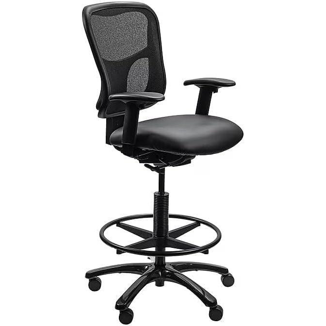 image:imageTempurPedic Tp8200 Ergonomic Fabric MidBack Drafting Stool Beige Tp8200BeigeBlack Vinyl