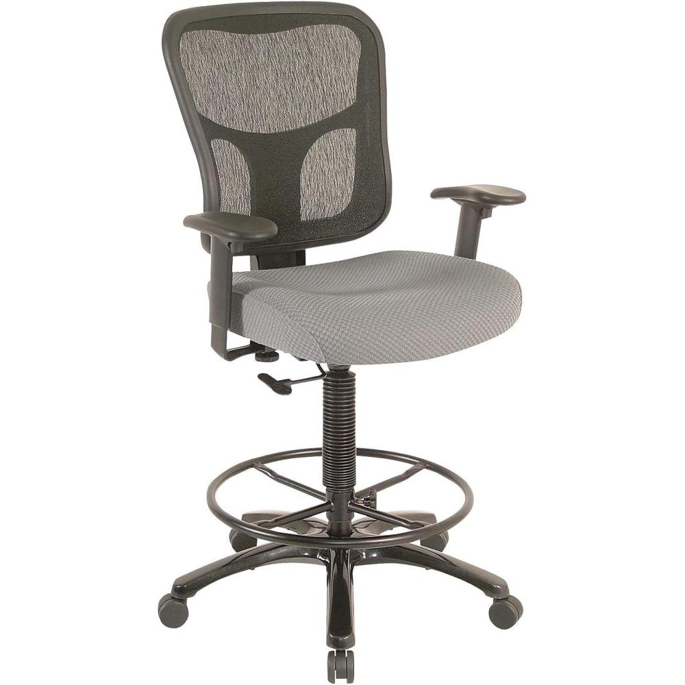 image:imageTempurPedic Tp8200 Ergonomic Fabric MidBack Drafting Stool Beige Tp8200BeigeGrey