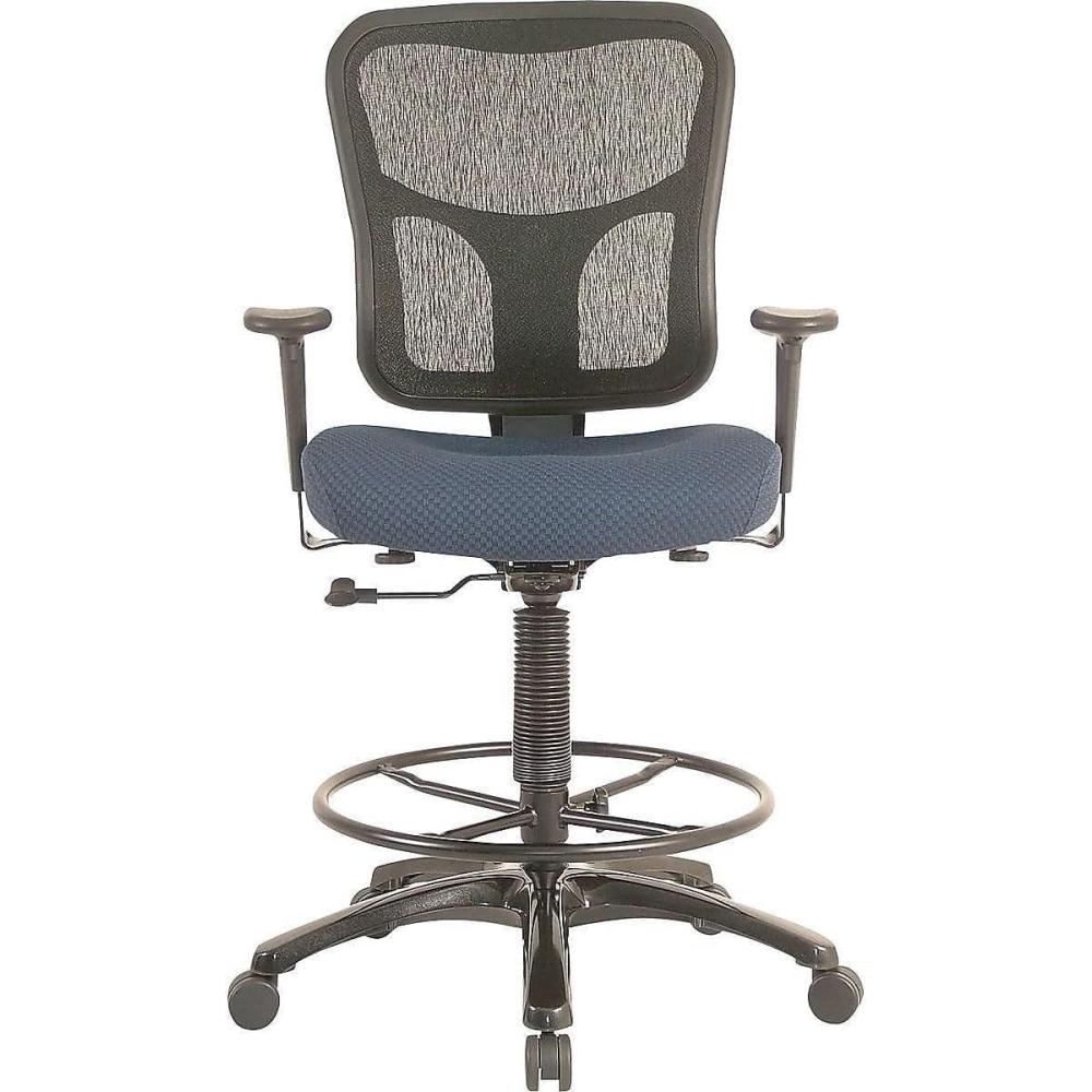 image:imageTempurPedic Tp8200 Ergonomic Fabric MidBack Drafting Stool Beige Tp8200BeigeNavy