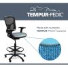 Tempur-Pedic Tp8200 Ergonomic Fabric Mid-Back Drafting Stool, Beige (Tp8200-Beige)(Black Vinyl)