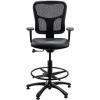 Tempur-Pedic Tp8200 Ergonomic Fabric Mid-Back Drafting Stool, Beige (Tp8200-Beige)(Black Vinyl)